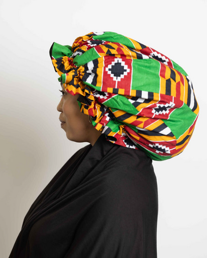 Ankara Head bonnets with Satin / Abena