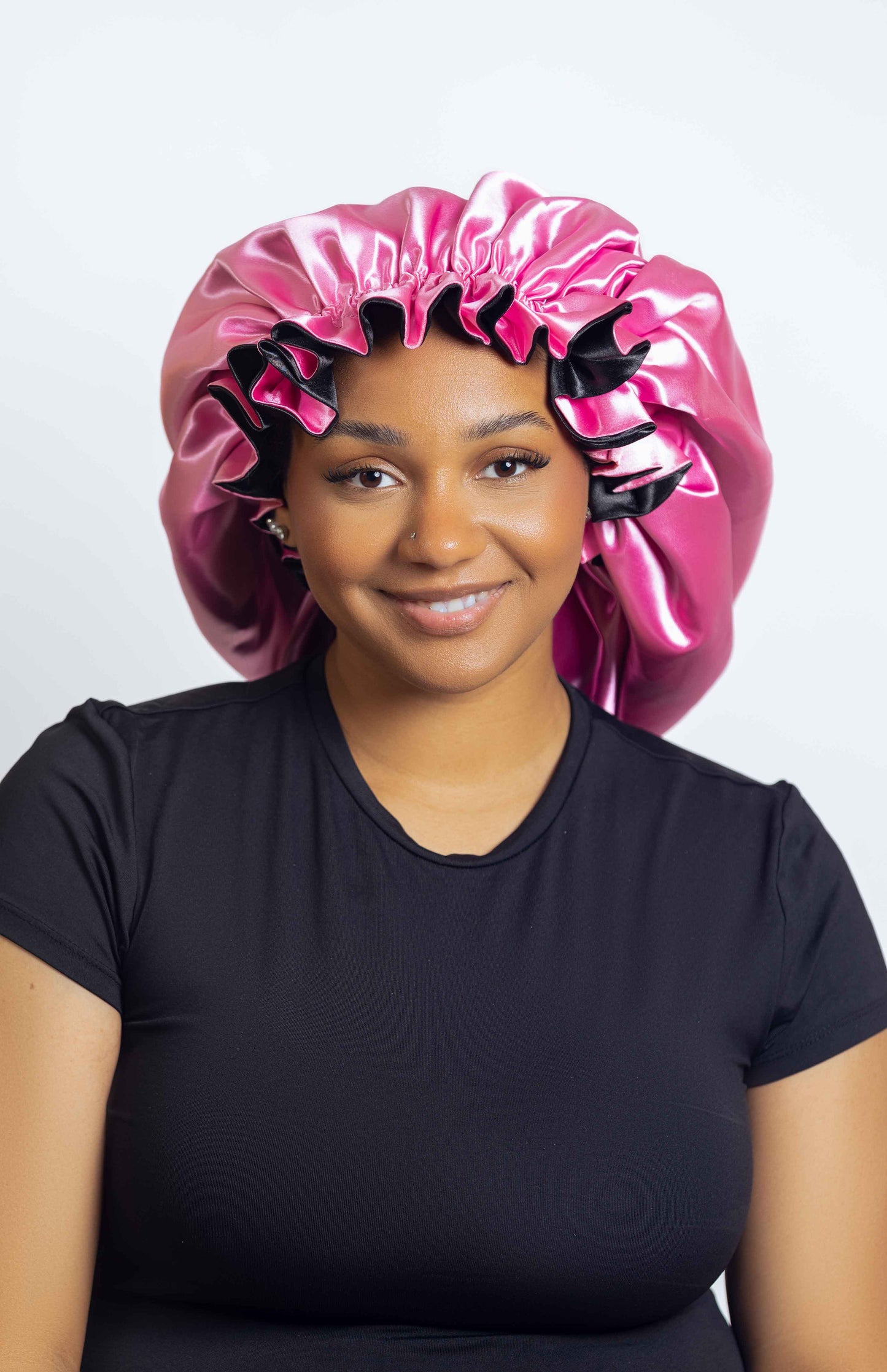 Pink Satin Head bonnets