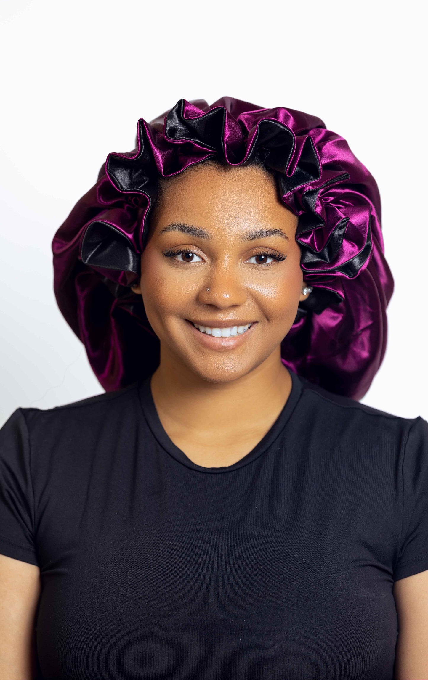 Purple Satin Head bonnets