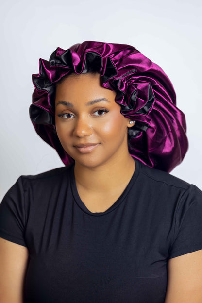 Purple Satin Head bonnets