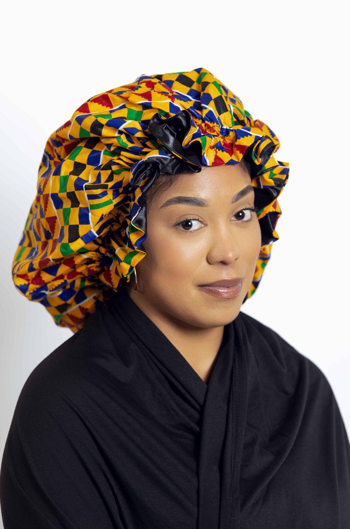 Ankara Head bonnets with satin Gha