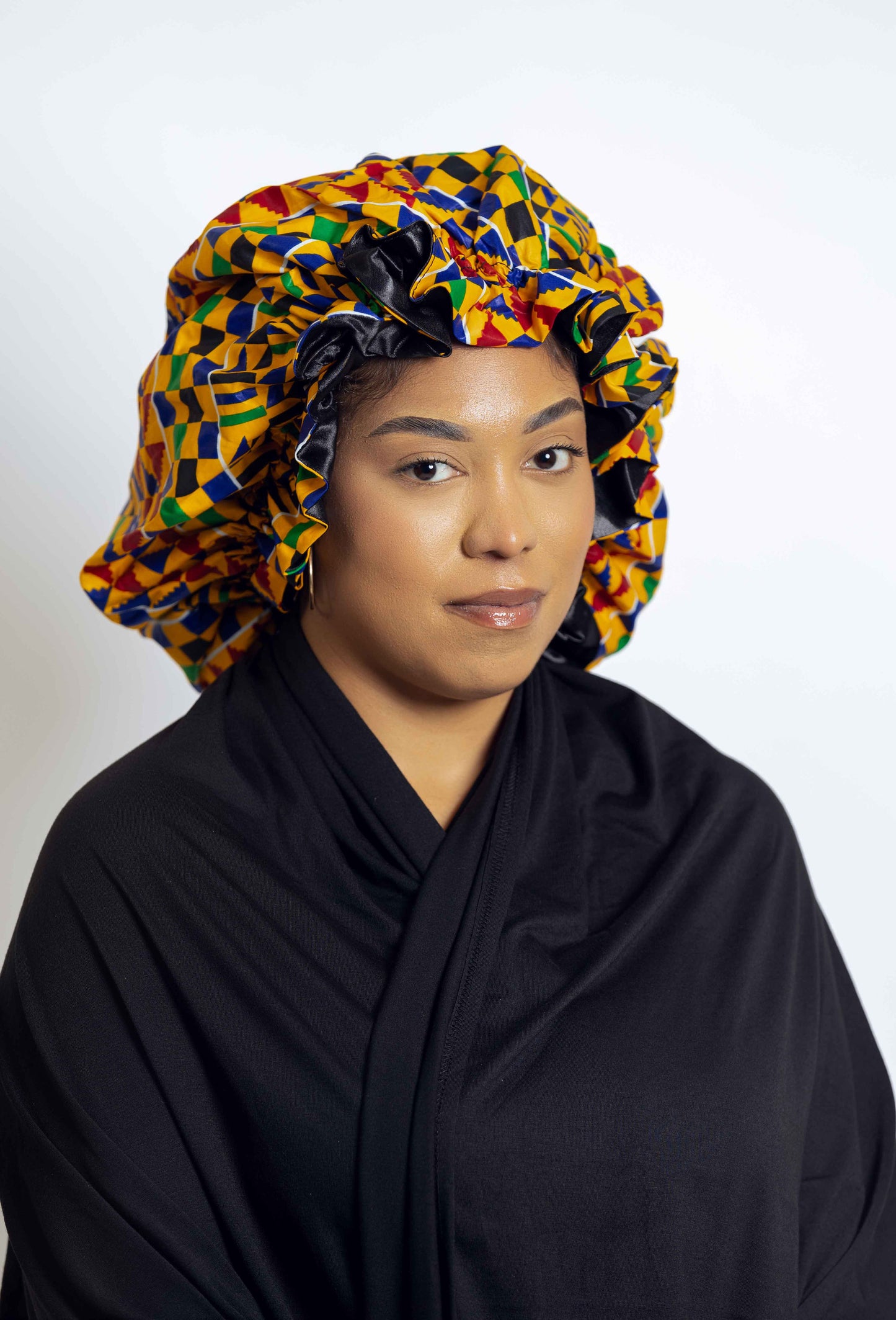 Ankara Head bonnets with satin Gha