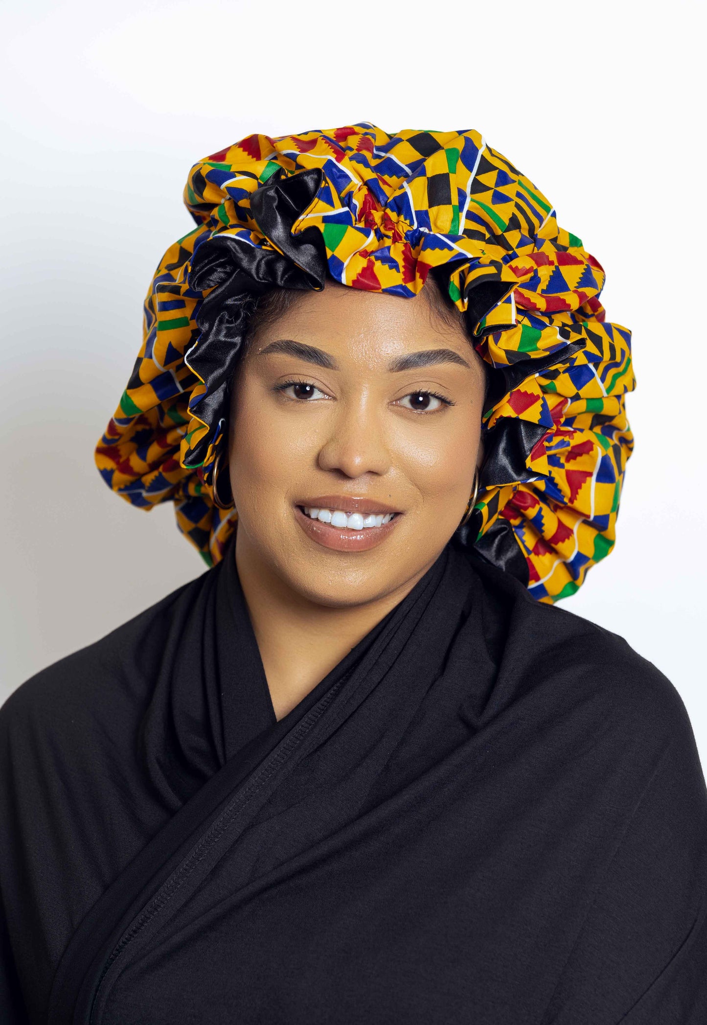 Ankara Head bonnets with satin Gha