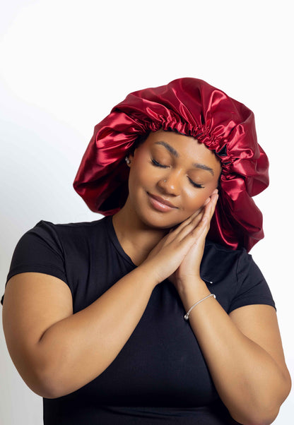 Red Satin Head bonnets