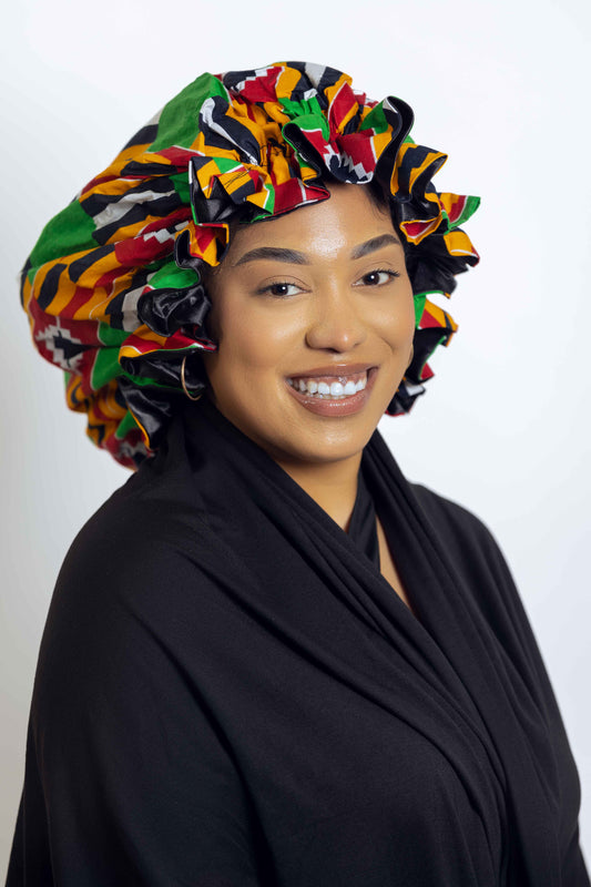 Ankara Head bonnets with Satin / Abena