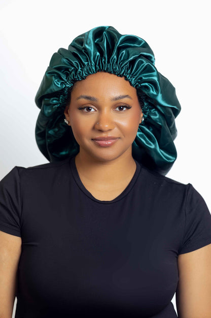 Green Satin Head bonnets