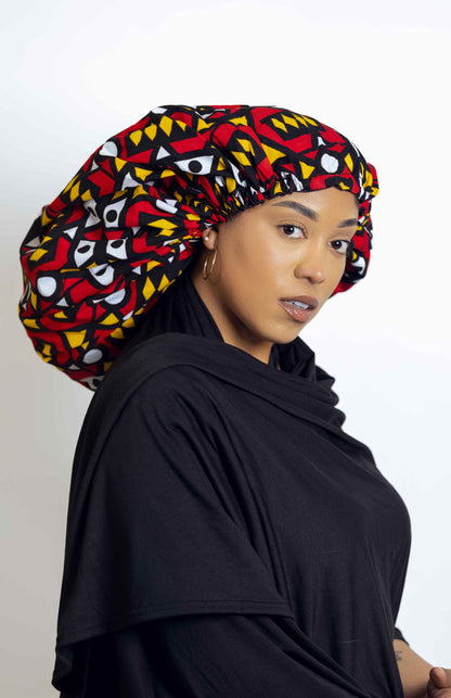 Ankara Head bonnets with Satin / Chichi