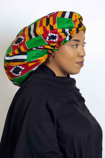 Ankara Head bonnets with Satin / Abena