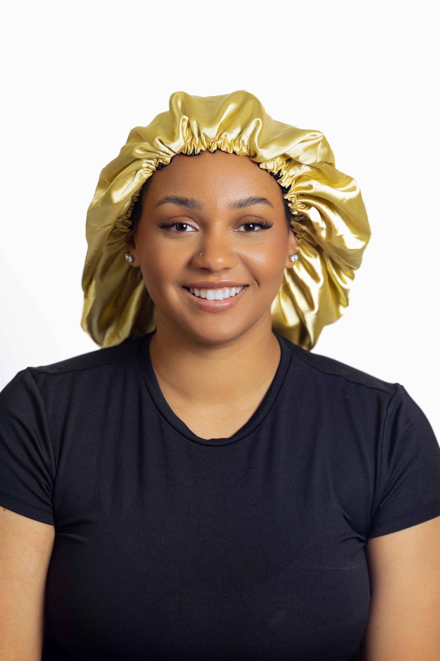 Yellow Satin Head bonnets Medium Size