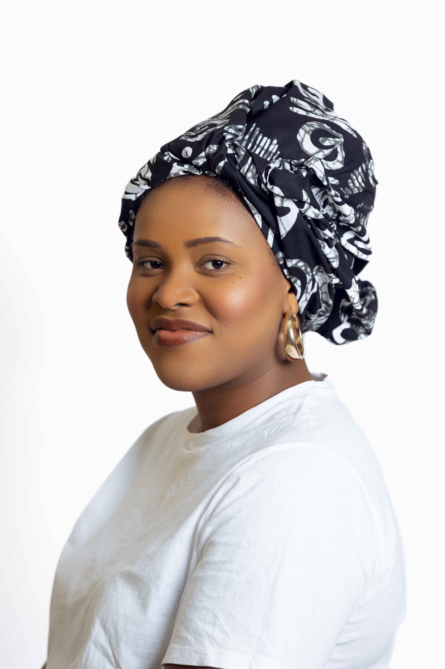 Ankara Headwrap / black with white